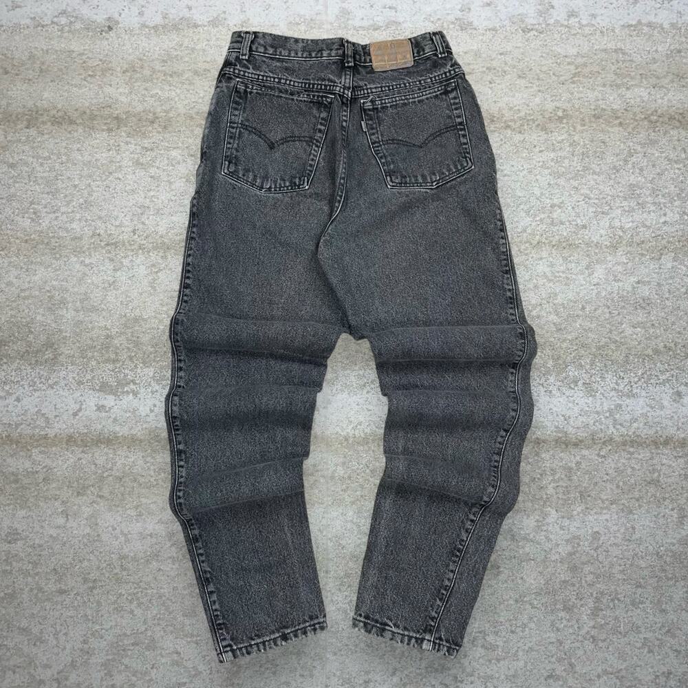 Vintage 90s Levis Jeans 28x32 Tapered Fit Smoke Black Wash Denim 100% Cotton